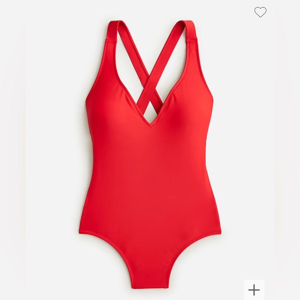 J. Crew NWT High-Support Cross-Back One-Piece - Venetian Red